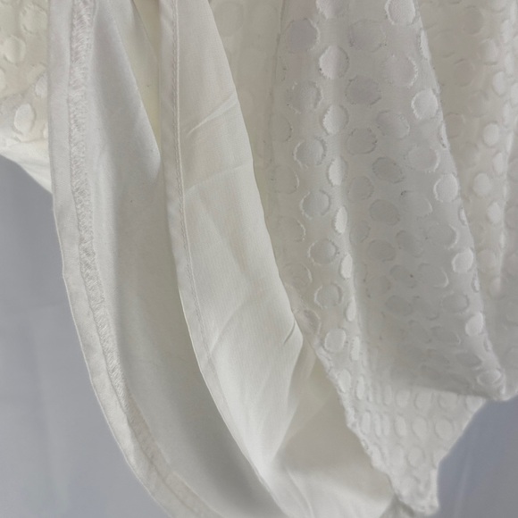 41 HAWTHORN Ezide Polka Dot Textured Mixed Material Tank Top Shirt - White - S - Picture 10 of 12